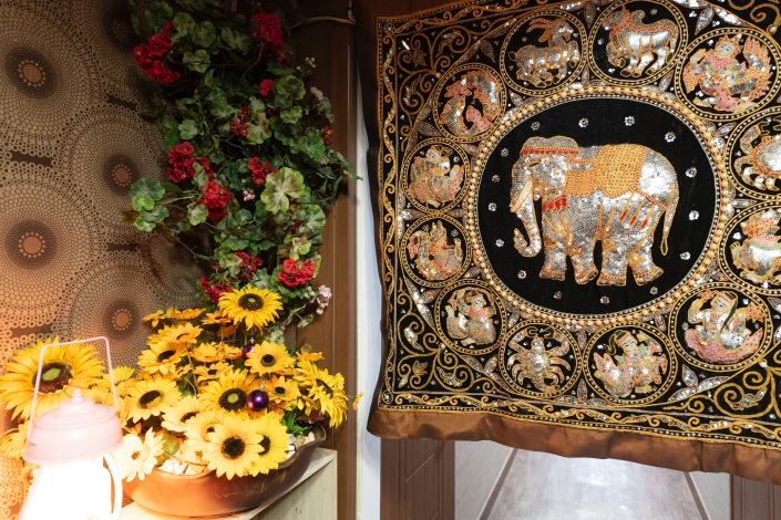 능평동 태국관리사 마사지샵 쿤타이의 쾌적한 관리실 내부 모습