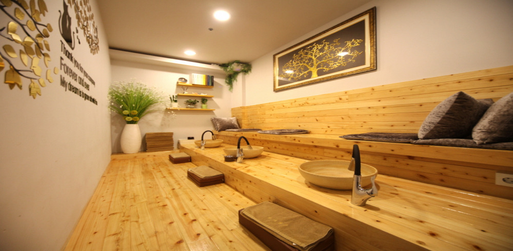 수내동 한국관리사 마사지샵 수기명가의 쾌적한 관리실 내부 모습