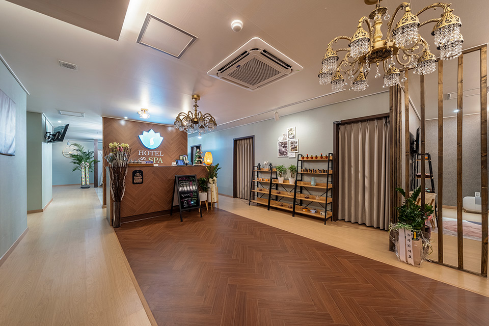 구암역,유성온천역 주변 한국마사지 추천 매장 호텔스파의 전체적인 인테리어 모습