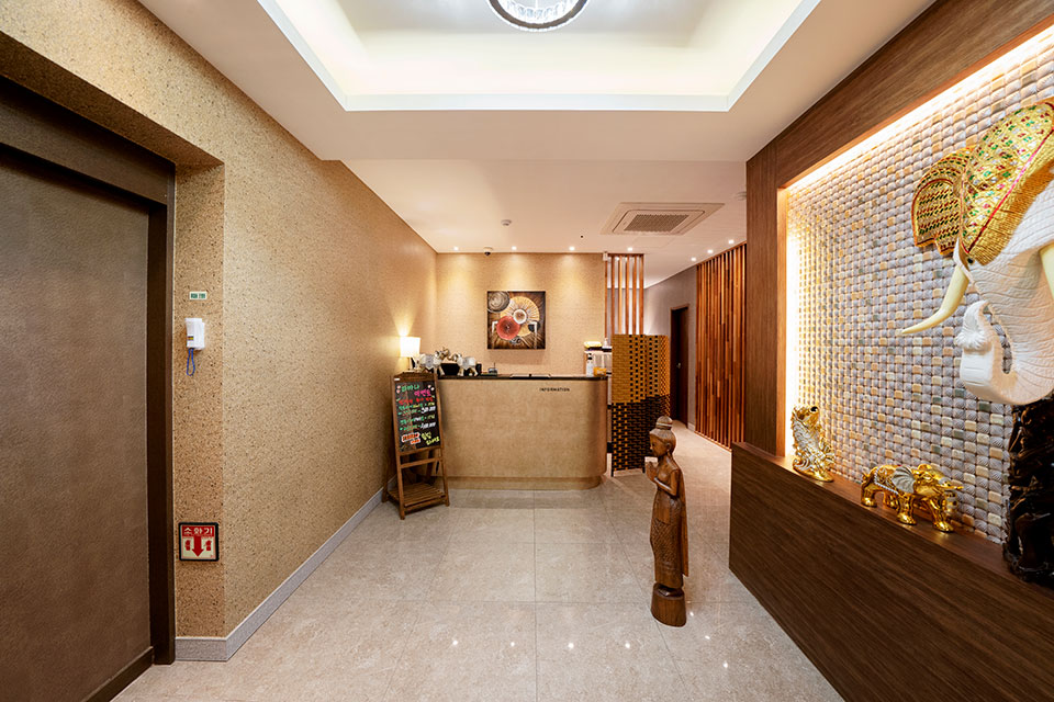 좌동 태국마사지 전문 라바나타이의 깔끔하고 정돈된 내부 전경