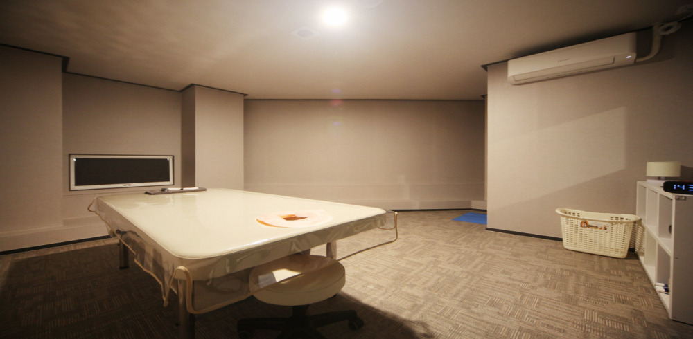 궐동 한국관리사 마사지샵 S테라피의 쾌적한 관리실 내부 모습