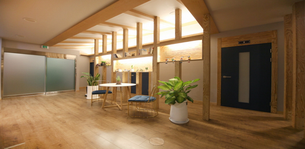 둔포리 한국관리사 마사지샵 힐링스토리의 쾌적한 관리실 내부 모습