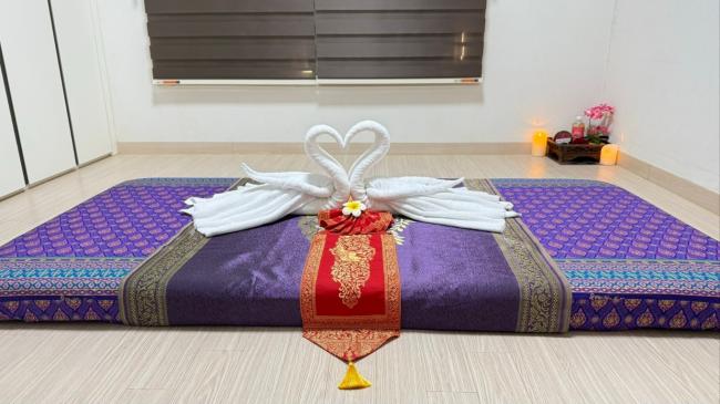 구래동 태국관리사 마사지샵 스완타이의 쾌적한 관리실 내부 모습