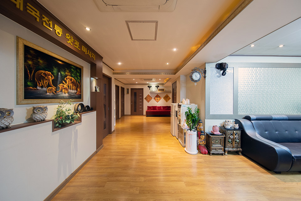 구리역 인근 태국관리사 마사지 전문 왓포전통마사지의 아늑한 내부 시설 안내