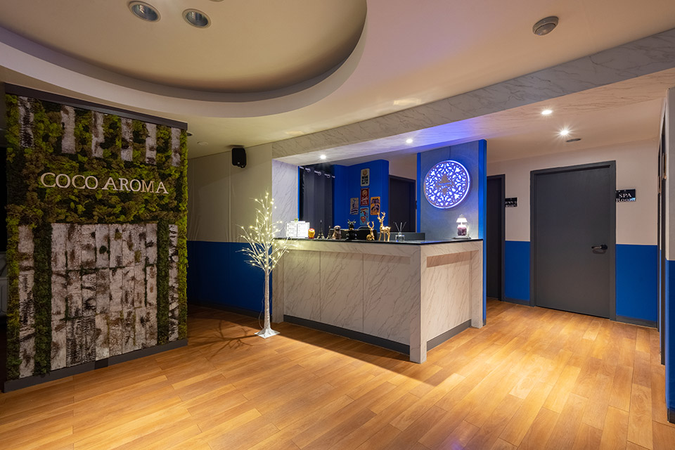 태국마사지 서비스가 제공되는 신림동 이브테라피 매장 내부 사진