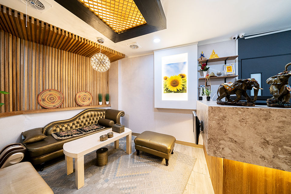 태국마사지 서비스가 제공되는 두류동 더타이샵 매장 내부 사진