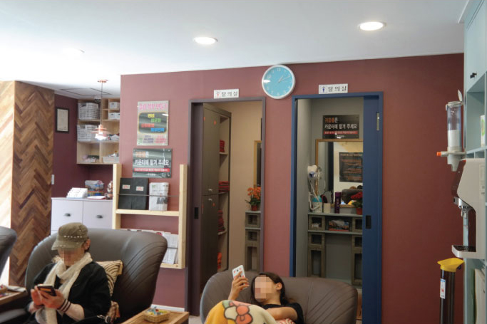 범어리 중국마사지 전문 쉴발마사지의 깔끔하고 정돈된 내부 전경