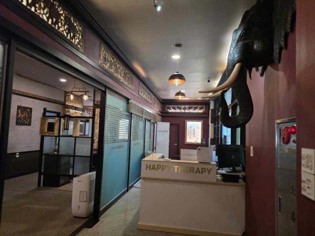 반곡동 인근 태국관리사 마사지 전문 해피테라피의 아늑한 내부 시설 안내