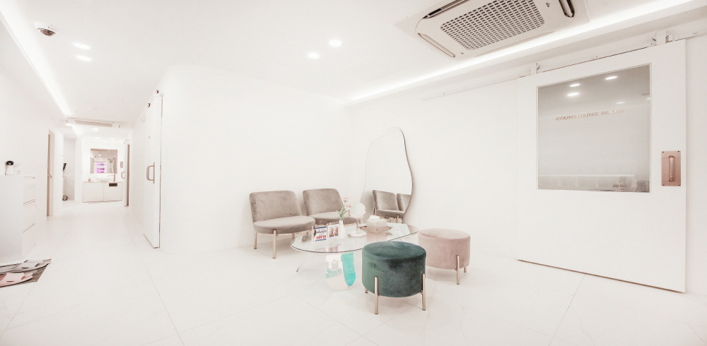 에스테틱 서비스가 제공되는 신사동 디토에스테틱왁싱 매장 내부 사진