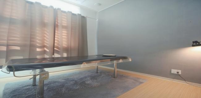 민락동 한국관리사 마사지샵 THE느낌의 쾌적한 관리실 내부 모습